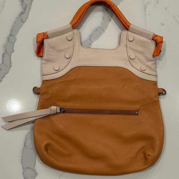 Foley + Corinna Chic Two-Tone Leather Handbag - Picture 1 of 6